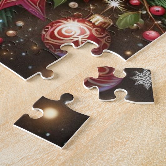 Klassischer Candy Cane/Pfefferminz Weihnachtsgrün Puzzle (Seite)