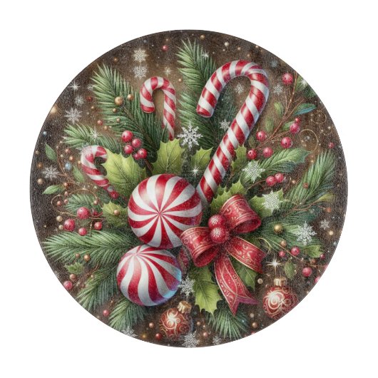 Klassischer Candy Cane/Pfefferminz Weihnachtsgrün Schneidebrett (Vorderseite)