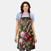 Klassischer Candy Cane/Pfefferminz Weihnachtsgrün Schürze (Getragen)