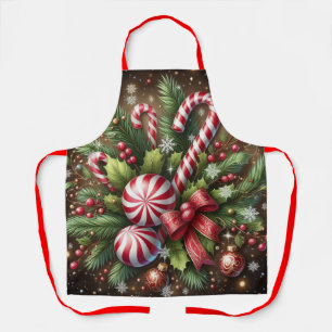 Klassischer Candy Cane/Pfefferminz Weihnachtsgrün Schürze