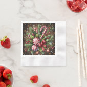 Klassischer Candy Cane/Pfefferminz Weihnachtsgrün Serviette (Beispiel)