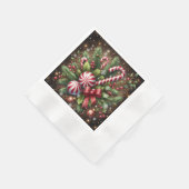 Klassischer Candy Cane/Pfefferminz Weihnachtsgrün Serviette (Ecke)