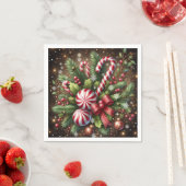 Klassischer Candy Cane/Pfefferminz Weihnachtsgrün Serviette (Beispiel)