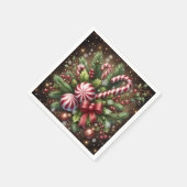 Klassischer Candy Cane/Pfefferminz Weihnachtsgrün Serviette (Ecke)