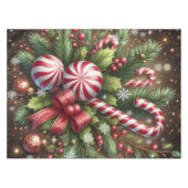 Klassischer Candy Cane/Pfefferminz Weihnachtsgrün Tischdecke (Vorderseite (Horizontal))