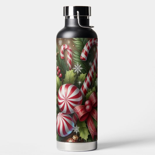Klassischer Candy Cane/Pfefferminz Weihnachtsgrün Trinkflasche (links)