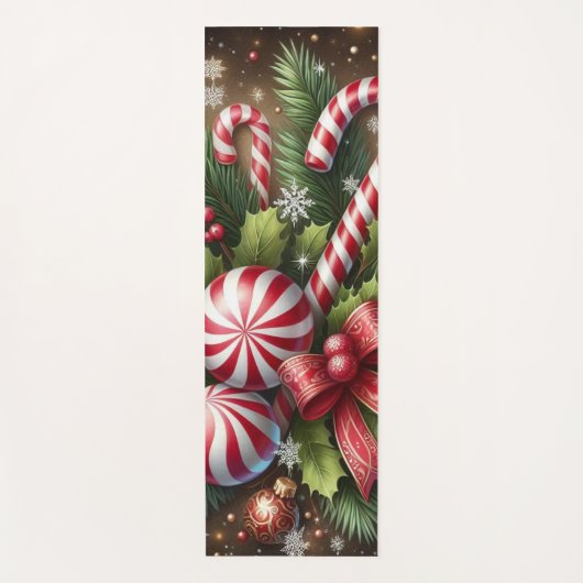 Klassischer Candy Cane/Pfefferminz Weihnachtsgrün Yogamatte (Vorderseite)