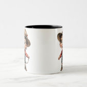 Klassischer Cartoon mit 3D-Effekten Zweifarbige Tasse (Mittel)