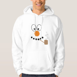 Klassischer Cartoon Snowman Face Weihnachten Hoodie