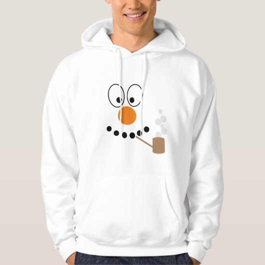 Klassischer Cartoon Snowman Face Weihnachten Hoodie (Vorderseite)