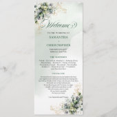 Klassischer Charme Salbei Grün Eukalyptus Hochzeit Programm (Vorderseite)