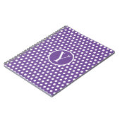 Klassischer Chic Anfangsbuchstabe Polka Dot Lila Notizblock (Linke Seite)