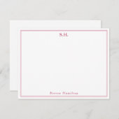 Klassischer Chic Burgundy Red Monogram Name Minima Mitteilungskarte (Vorne/Hinten)