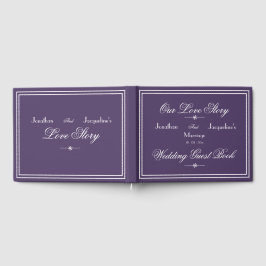 Klassischer Chic Dusty Lila & White Script Wedding Gästebuch
