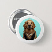 Klassischer Chic-Frühstücksposter Golden Retriever Button (Vorne & Hinten)