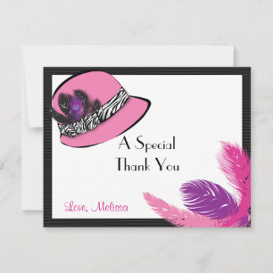 Klassischer Chic Hat mit Feathers Note Card Mitteilungskarte
