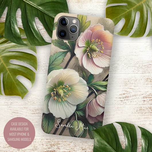 Klassischer Chic Helleborus Kunstvoll Zeichnend iPhone Hülle