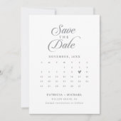 Klassischer Chic Kalligrafie QR-Code-Kalender Save The Date (Vorderseite)