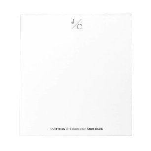 Klassischer Chic Moderne elegante Monogram-Familie Notizblock