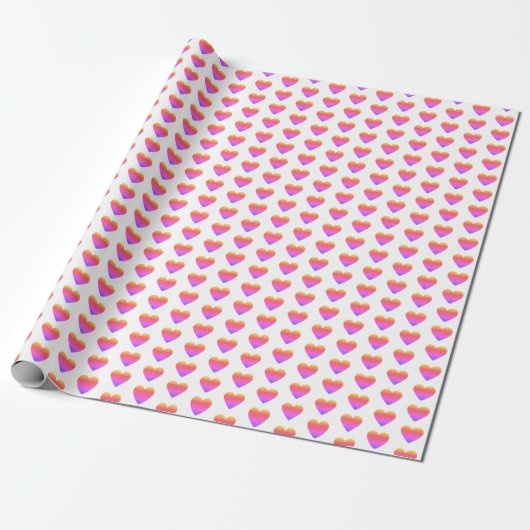 Klassischer Chic Niedlich Rainbow Ombre Hearts Geschenkpapier (Ungerollt)