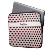 Klassischer Chic Niedlicher Name Polka Dots Pink & Laptopschutzhülle (Vorderseite Links)