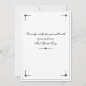 Klassischer Chic Romantische Weiße Hochzeit Save The Date (Rückseite)