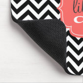 Klassischer Chic schwarz u. weiße Zickzack Mousepad (Ecke)
