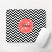 Klassischer Chic schwarz u. weiße Zickzack Mousepad (Mit Mouse)