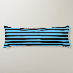 Klassischer Chic Schwarz und Blau Streifen Seitenschläferkissen