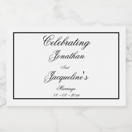 Klassischer Chic Wedding Elegante Custom Wedding M Schaumweinetikett (Einzelnes Label)