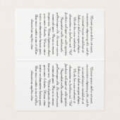 Klassischer chinesischer Sumi-e Tintenbambusbaum Visitenkarten (Innenseite Aufgefaltet)