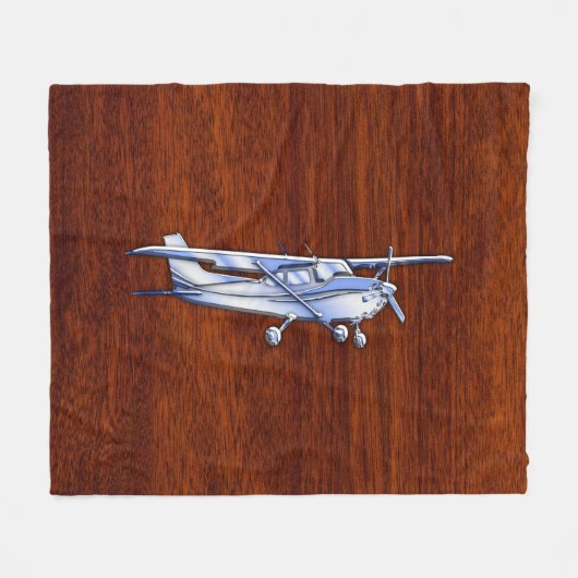 Klassischer Chrome wie Cessna auf Mahogany Fleecedecke (Vorderseite (Horizontal))