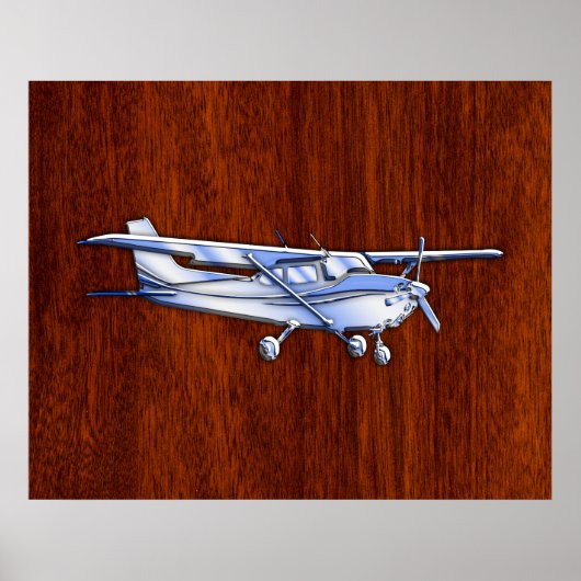 Klassischer Chrome wie Cessna auf Mahogany Poster (Vorne)