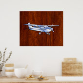 Klassischer Chrome wie Cessna auf Mahogany Poster (Küche)