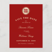 Klassischer Circle Double Xi-Chinesisch Save the D Ankündigungspostkarte (Vorderseite)