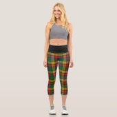 Klassischer Clan Buchanan Tartan Kariert Capri Leggings (Vorderseite)