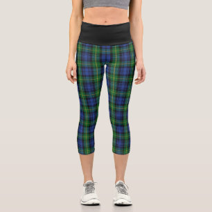 Klassischer Clan Gordon Tartan Kariert Capri Leggings