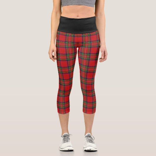 Klassischer Clan Stewart Tartan Kariert Capri Leggings (Vorderseite)