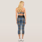 Klassischer Clan Thompson Blue Gray Tartan Kariert Capri Leggings (Rückseite)