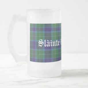 Klassischer Clan Wallace Tartan Karo Stein Mattglas Bierglas