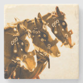 Klassischer Clydesdale Marmor Steinuntersetzer (Vorderseite)