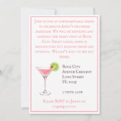 Klassischer Cocktail in Rosa und Auberginen Einladung (Rückseite)