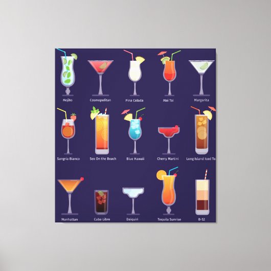 Klassischer Cocktail Leinwanddruck (Vorderseite)