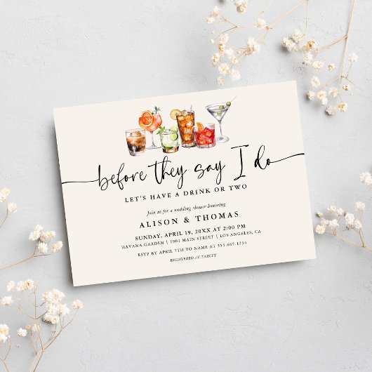 Klassischer Cocktail-Polterabend | Engagement Einladung