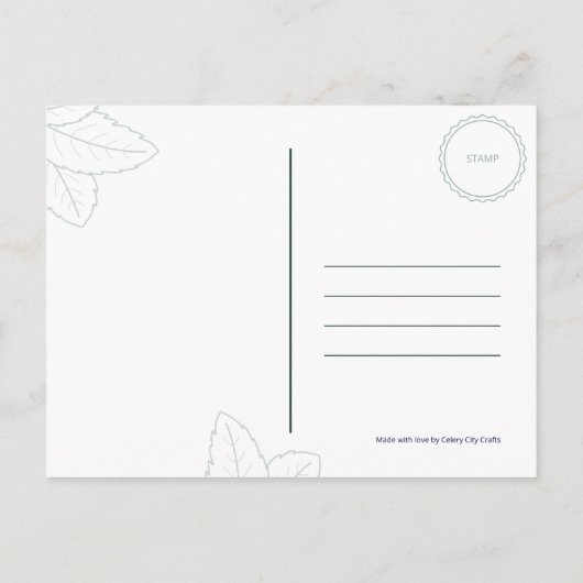 Klassischer Cocktail Postkarte - Mint Mojito (Rückseite)