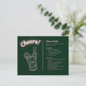 Klassischer Cocktail Postkarte - Mint Mojito (Stehend Vorderseite)