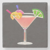 Klassischer Cocktail Steinuntersetzer (Vorderseite)