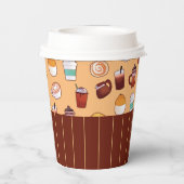 klassischer Coffee Shop und Gebäck Pappbecher (Rückseite)