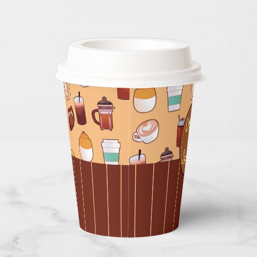 klassischer Coffee Shop und Gebäck Pappbecher (Rechts)