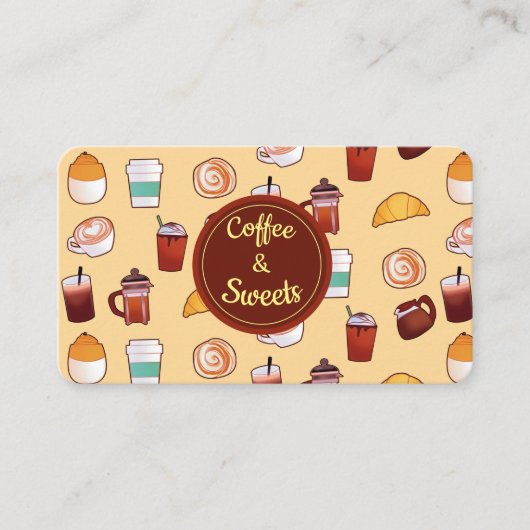 klassischer Coffee Shop und Gebäck Visitenkarte (Vorderseite)